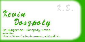kevin doszpoly business card